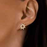 Kolczyki złote słońce wkrętki stal chirurgiczna