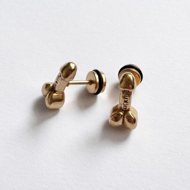 Kolczyki złote penis stal chirurgiczna prezent biżuteria na wieczór panieński