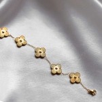 Bransoletka złota z  czterolistną koniczynką ze stali chirurgicznej