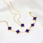 Zlota-bransoletka-granatowe-koniczynki-stal-chirurgiczna (2).jpg